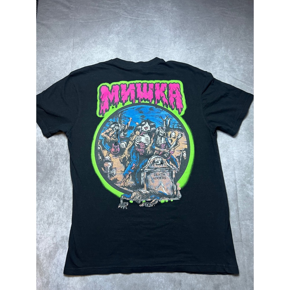 Mishka T-Shirt Mens Large Black Death Adders Zombie Band Graphic Streetwear Tee